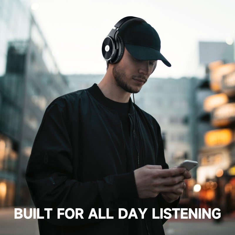 OneOdio سماعات OneOdio السلكية - سماعات فوق الأذن مع عزل الضوضاء جاك مزدوج لمراقبة الاستوديو الاحترافية وتسجيل المزج لسماعات الجيتار ومكبر الصوت والدرام بودكاست ولوحة المفاتيح وجهاز الكمبيوتر - Image 4